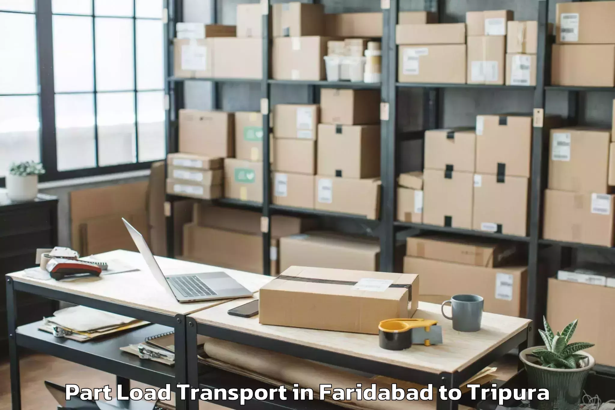 Leading Faridabad to Kamalpur Airport Ixq Part Load Transport Provider